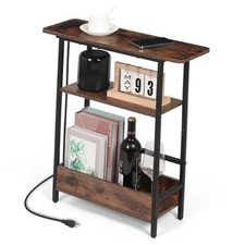 Narrow End Table with USB-C Charging Station - 3-Tier Slim USB-C Charging Model