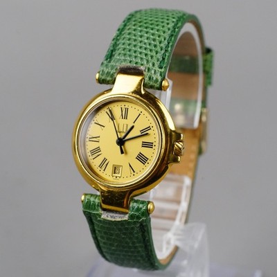 dunhill P12 Damenuhr 26mm Gold Vintage Neue Batterie