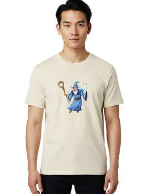 Wizard-5 Mens Graphic Tee, 100% Cotton, Casual Summer Wear