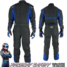 K1 RaceGear Precision II YOUTH Race Suit Black/Blue SFI 3.2A/5