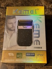 Kemei KM-2024 Rechargeable Men's Electric Reciprocating Shaver Black/Gold IPX4