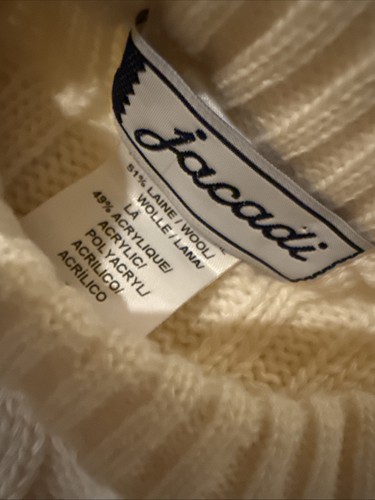 Jacadi Paris Sweater Kids Size 6 Cream Wool Acrylic Cable Knit Sweater - Picture 4 of 4
