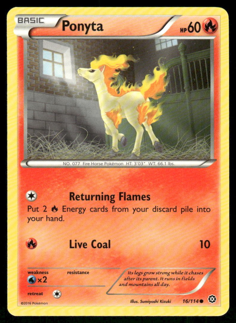 Ponyta 16/114 Common Steam Siege Pokemon Near Mint