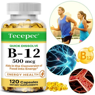 Quick Dissolve Vitamin B12 - Supports Energy Levels & Cardiovascular Health
