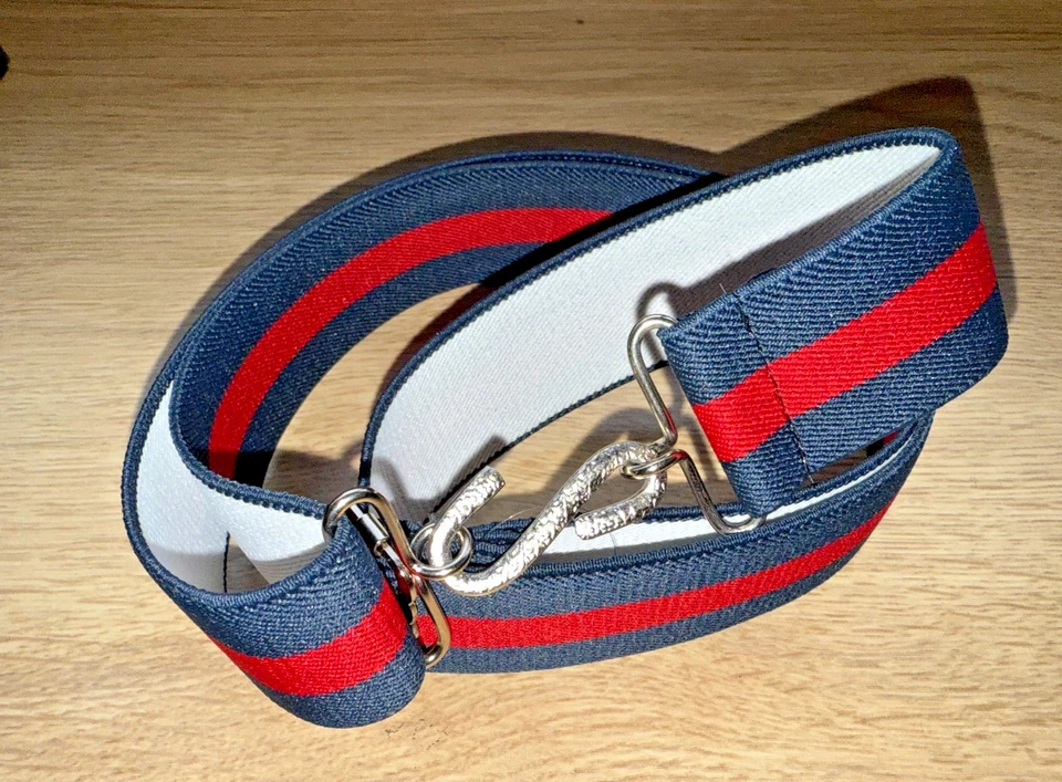 Elasticated Snake Belt Navy Red 35mm Adult Boys Mens Girls xl xxl xxxl V16 - Image 3 of 4