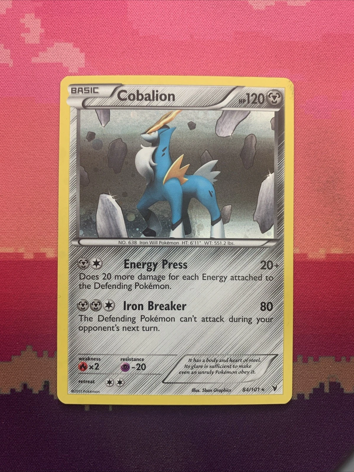 Pokemon Card Cobalion Noble Victories Cosmo Holo Rare 84/101 Near Mint