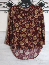 Daniel Rainn Women's Top Size M Long Sleeve Multicolored Floral Round Neck