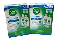 4 Bottles (16 oz each) Opti-Free Pure Moist Contact Lens Solution EXP 3/28