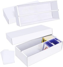 Trading Card Storage Box 2 Pack 1600 Count Cardboard Organizer with Divide