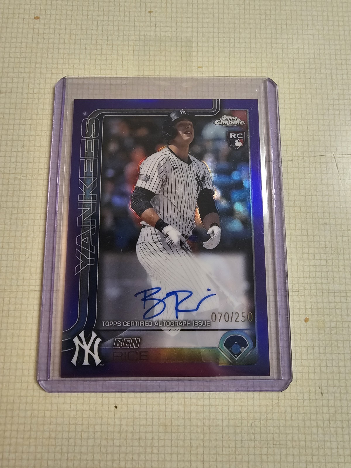 2025 Topps Chrome - Rookie Autographs Ben Rice Purple Refractor /250 (AU, RC)