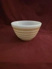 PYREX 401 Tan Sandalwood Beige Stripe 1 1/2 Pt Vintage Small Mixing Bowl