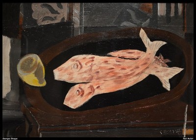 Georges Braque Red Mullet O 1 Vintage Kunstdruck Poster Wanddeko Gemälde Artis