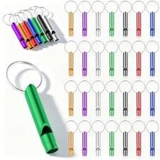 200Pcs Emergency Whistles with Keychains - Aluminum Extra Loud - 140pcs
