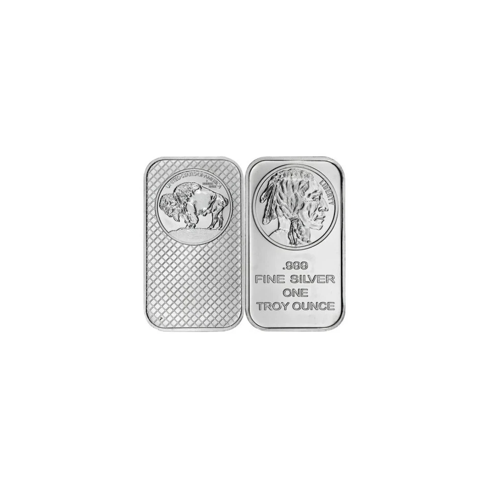 For 1 Troy Oz .999 Fine Silver Buffalo Style Bar Sealed - Image 1 of 2