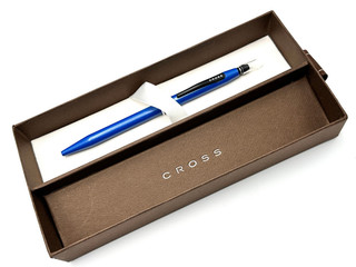 NOS c2013 CROSS CLICK VARIANT PEARLESCENT BLUE GEL INK ROLLERBALL BALL PEN