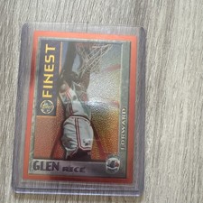 1995-96 Topps Finest Mystery Bordered Refractor Glen Rice basketball card. 