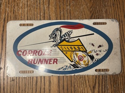 Vintage 1960s Ziebart Knight Joust Advertising License Plate Painted Muscle Car