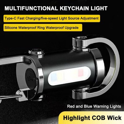 Mini Flashlight USB Rechargeable Portable Keychain Hiking-Sale For Camping G7B5