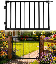 Aluminum Deck Gate, 32.5 in H, Adjustable Width Outdoor Gate