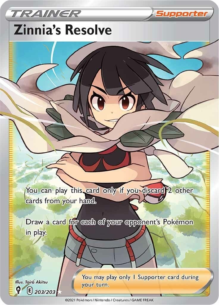 Zinnia's Resolve (Full Art) SWSH07: Evolving Skies Holofoil - 203/203 NM