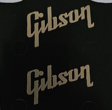 2 Gold  Decal Headstock Logos Die-cut Vinyl Decal Sg Les Paul Gibson