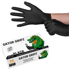 Tough Glove Gator Gripz - Diamond Texture Nitrile 50 Gloves - Orange - XL
