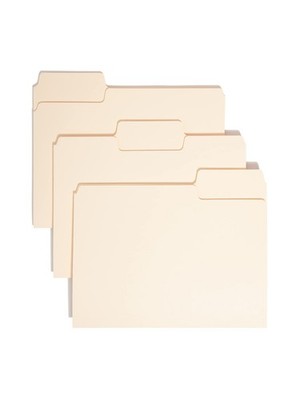 SuperTab Heavyweight File Folder, Oversized 1/3-Cut Tab, Letter Size, Manila, 50