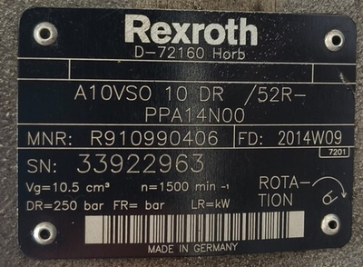 #ad #ad Bosch Rexroth A10VSO 10 DR 52R Hydraulic Piston Pump R910990406 250 Bar $490.00