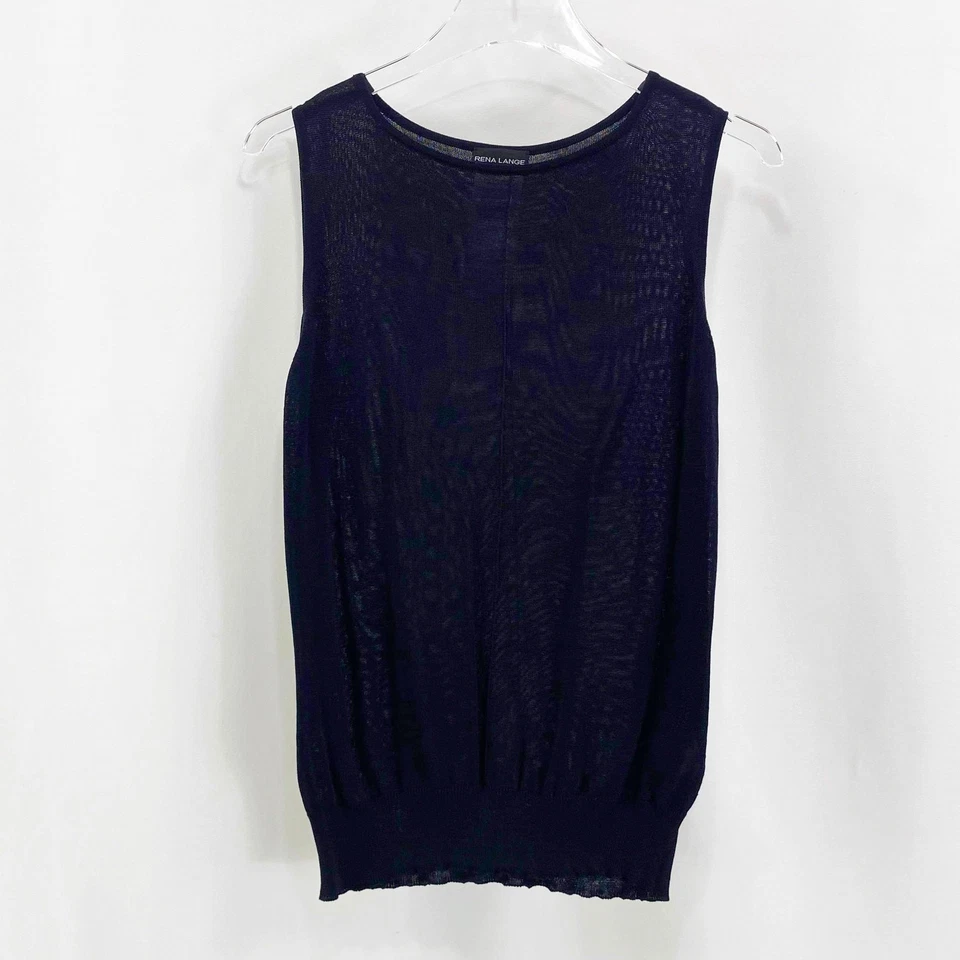 Top Rena Lange negro de algodón sin mangas con dobladillo ajustado Foto 2 de 4