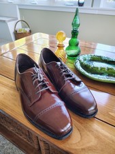 Mens Dexter Windsor Brown Dress Shoes Size 8 M Made In USA Lace Tie Up 