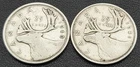 1940 & 1941 Canada Silver 25-Cent Quarters - 80% Silver King George VI