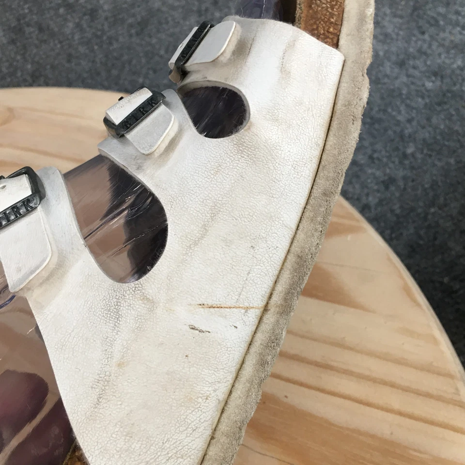 Birkenstock Sandals 37 Florida Slide White Slip On Buckle Strap Open Toe Comfort - Image 4 of 4