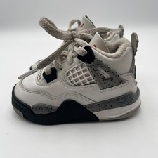 Nike Air Jordan Retro 4 Cement Grey White TD Toddler Shoes 5C