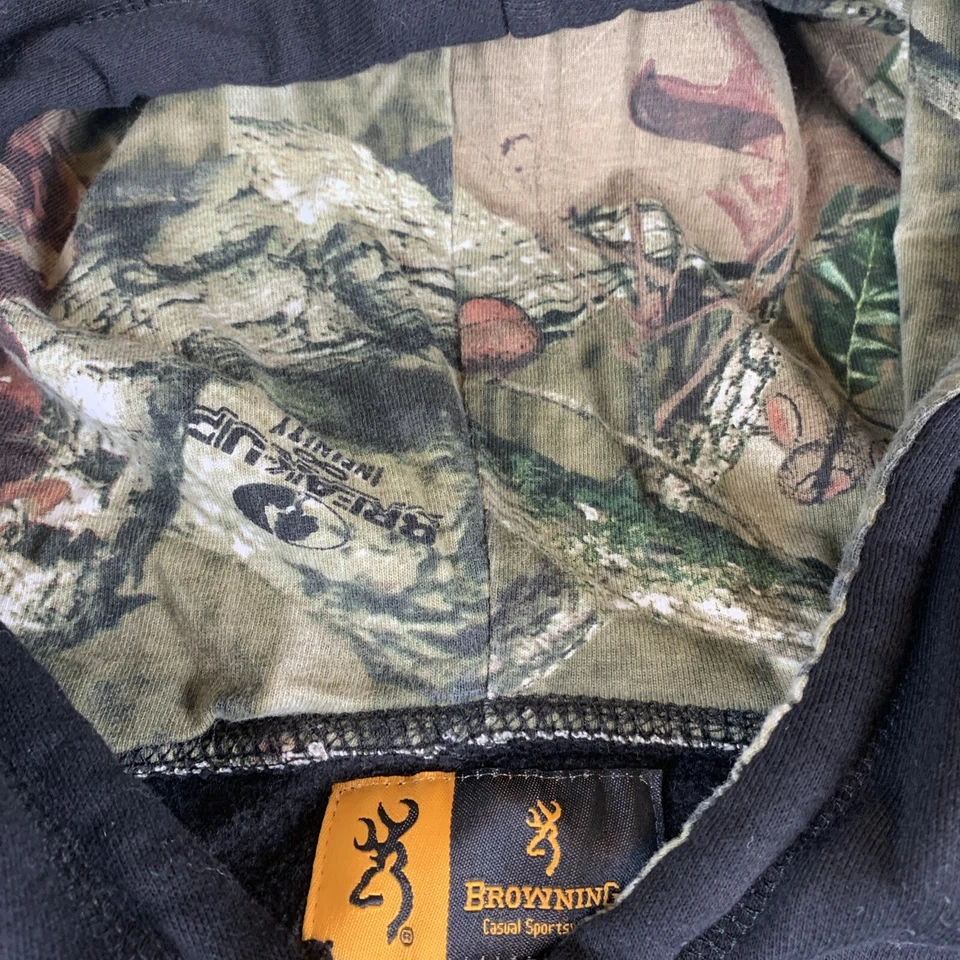 Browning Buckmark толстовка с капюшоном черный распад Infinity камуфляж капюшон подкладка и логотип унисекс - Изображение 3 из 4