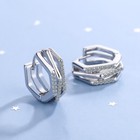 925 Sterling Silver Crystal Stone Huggie Hinge Earrings Womens Girls Jewellery