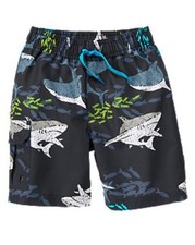 NWT Gymboree Shark Swim Trunks Board Shorts Sharks Swimwear Short Boys 3 4 5