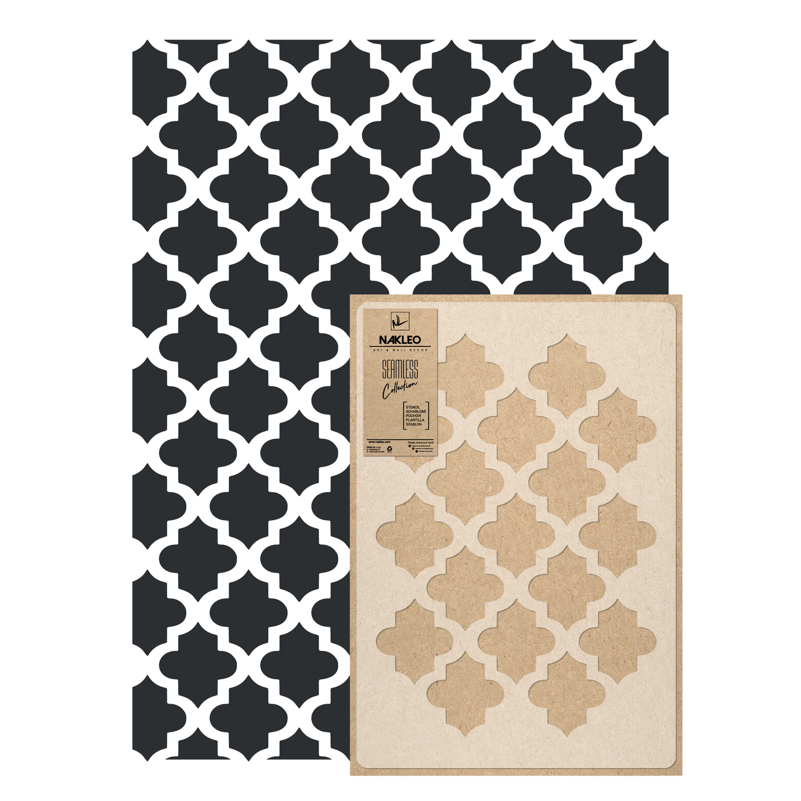 Pochoir marocain pour éviter le papier peint et peindre des motifs continus 65x95cm