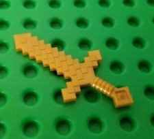 Minecraft Minifigura Espada Dorada Hoja Pixelada LEGO Arma Herramienta Juego Protección