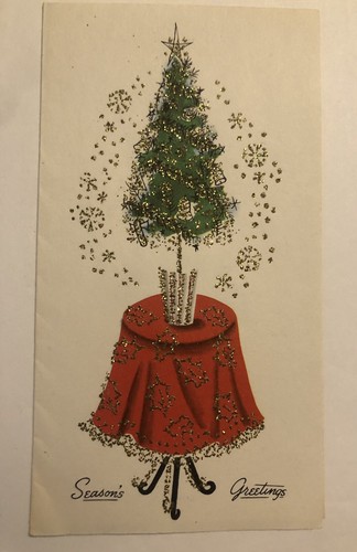 VTG Christmas Greeting Card Made In USA Paper Collectible 8753L 0C23 Glitter - Picture 1 of 6