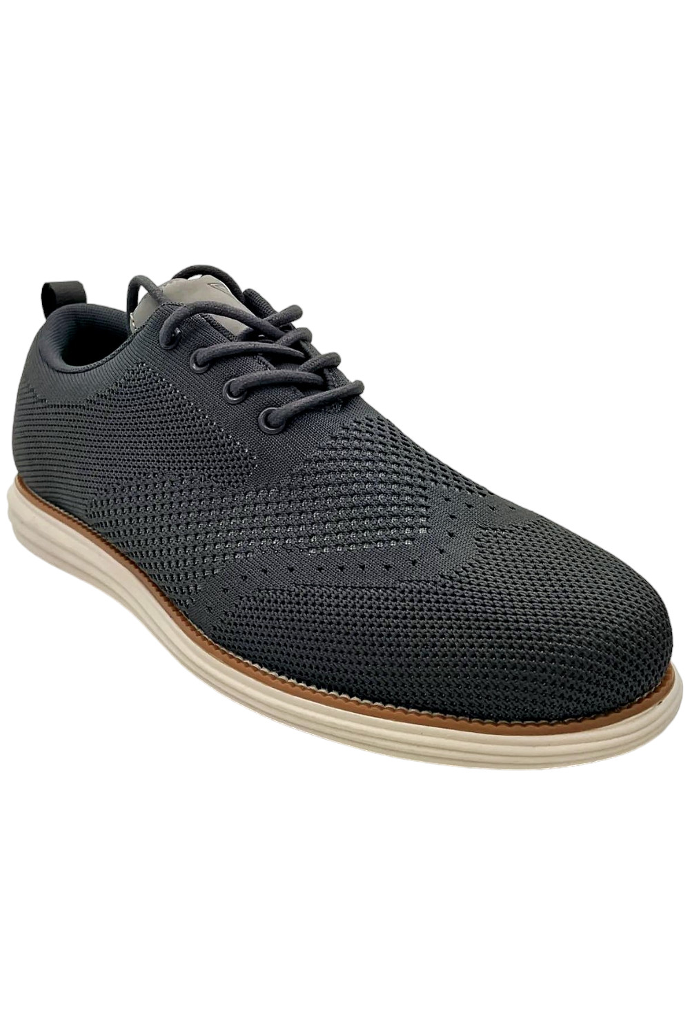 Vance Co. Men's Ezra Tru Comfort Foam Knit Wingtip Dress Shoes Gray