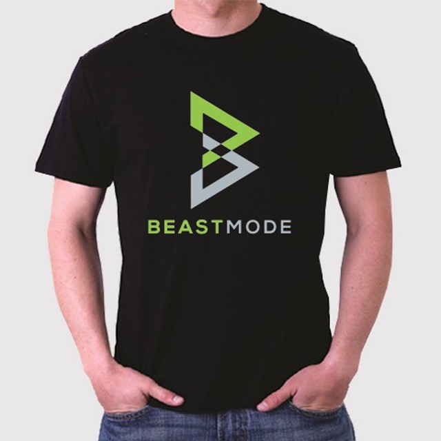 New Marshawn Lynch Beast Mode Logo Men's Black TShirt