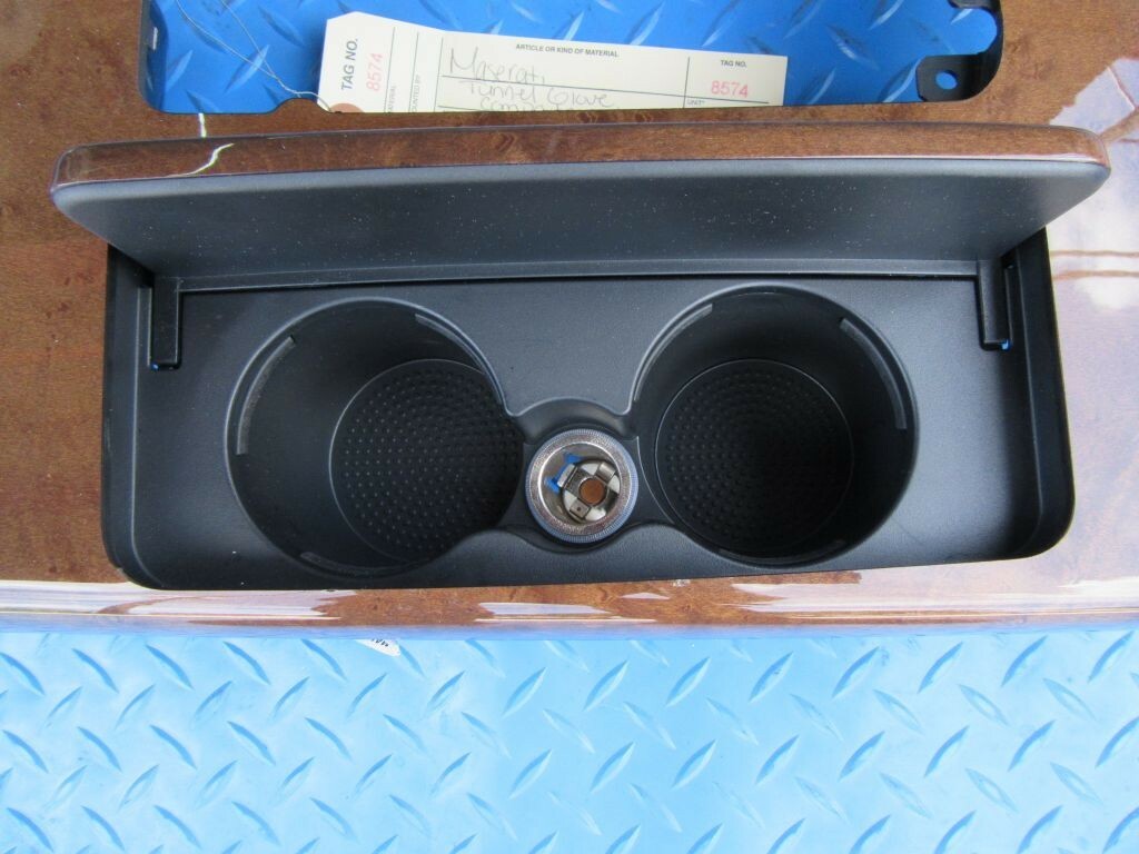 Maserati Quattroporte center console compartment trim panel wood #8574