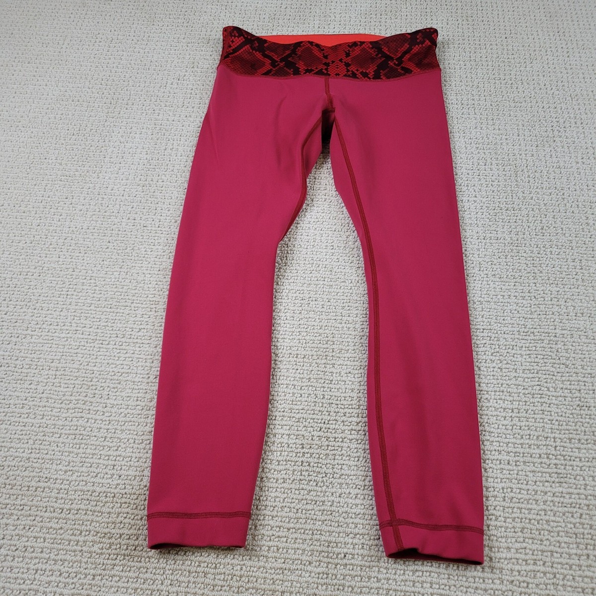 Lululemon Pants Womens Pink Red Wunder Under Compression Workout