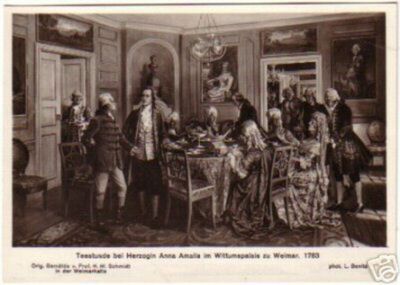 12967 Postcard Weimar Tea Hour in the Wittum Palace around 1940