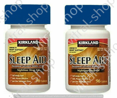 Kirkland Signature Sleep Aid Doxylamine Succinate 192 Tablets 25 Mg EXP 10/2026