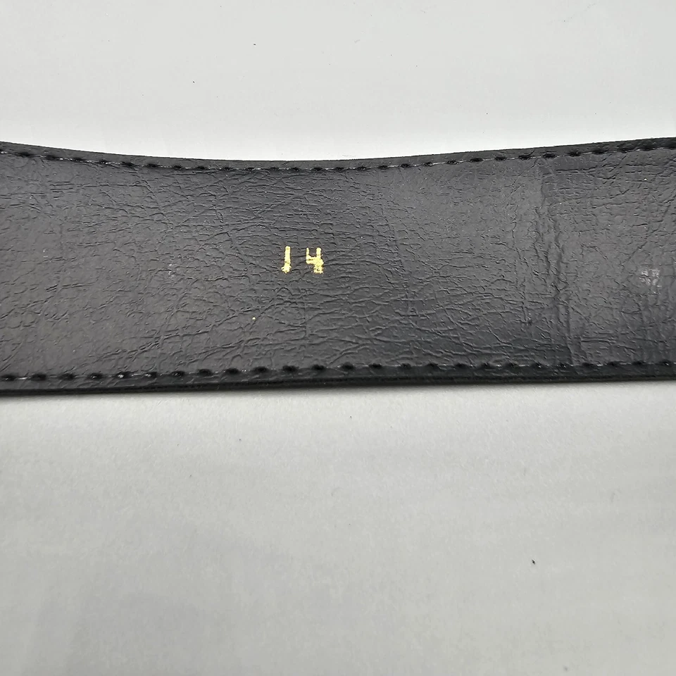 Cinturón de moda para mujer talla 14 negro reptil lagarto en relieve faja ajustable a presión Foto 4 de 4