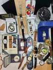 17 Vintage Watch Lot Mens UNTESTED Gruen Timex Steiner Oleg John Deere Pocket