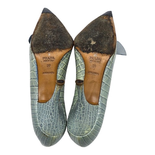 Prada Pointed Toe Pumps Shoes - Crocodile Print Leather - EU 39 / US 9 - Picture 8 of 9
