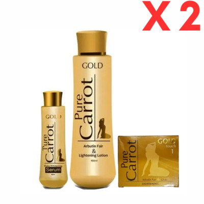 X2 Pure Carrot Gold Lightening ( Lotion, Serum & Soap ) 3pc Set