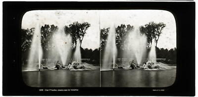 Stereoscopic View, 8.5x17cm, Versailles, Grandes Eaux: Apollo, Ferrier&Soulier